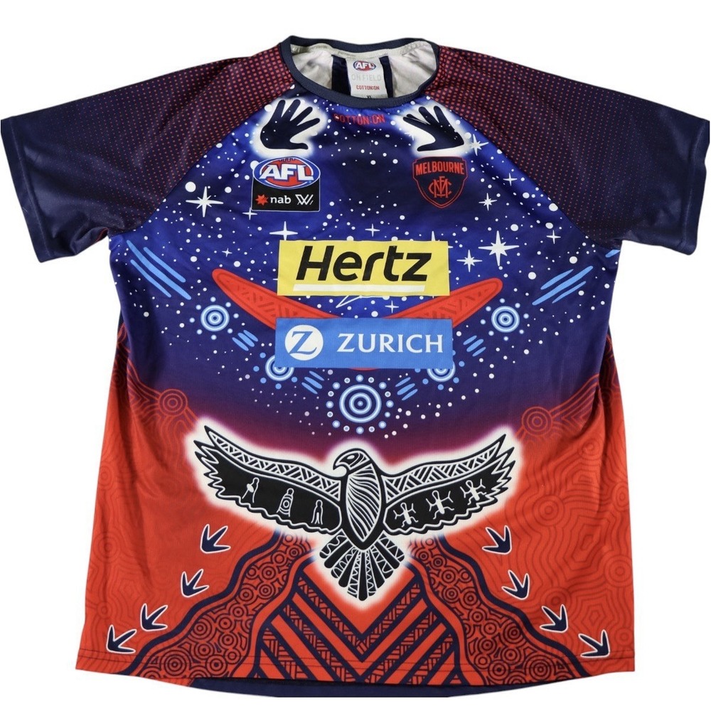Blokecore Sporty Melbourne Demons Guernsey AFL Football Indigenous Shirt XL